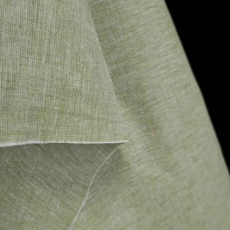 Tissu mélange lin et coton tissé teint