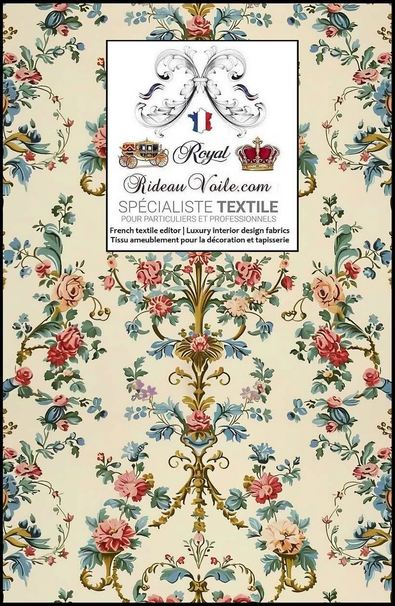 Toile de Jouy tissu ameublement intérieur florale Baroque Rococo & papier peint