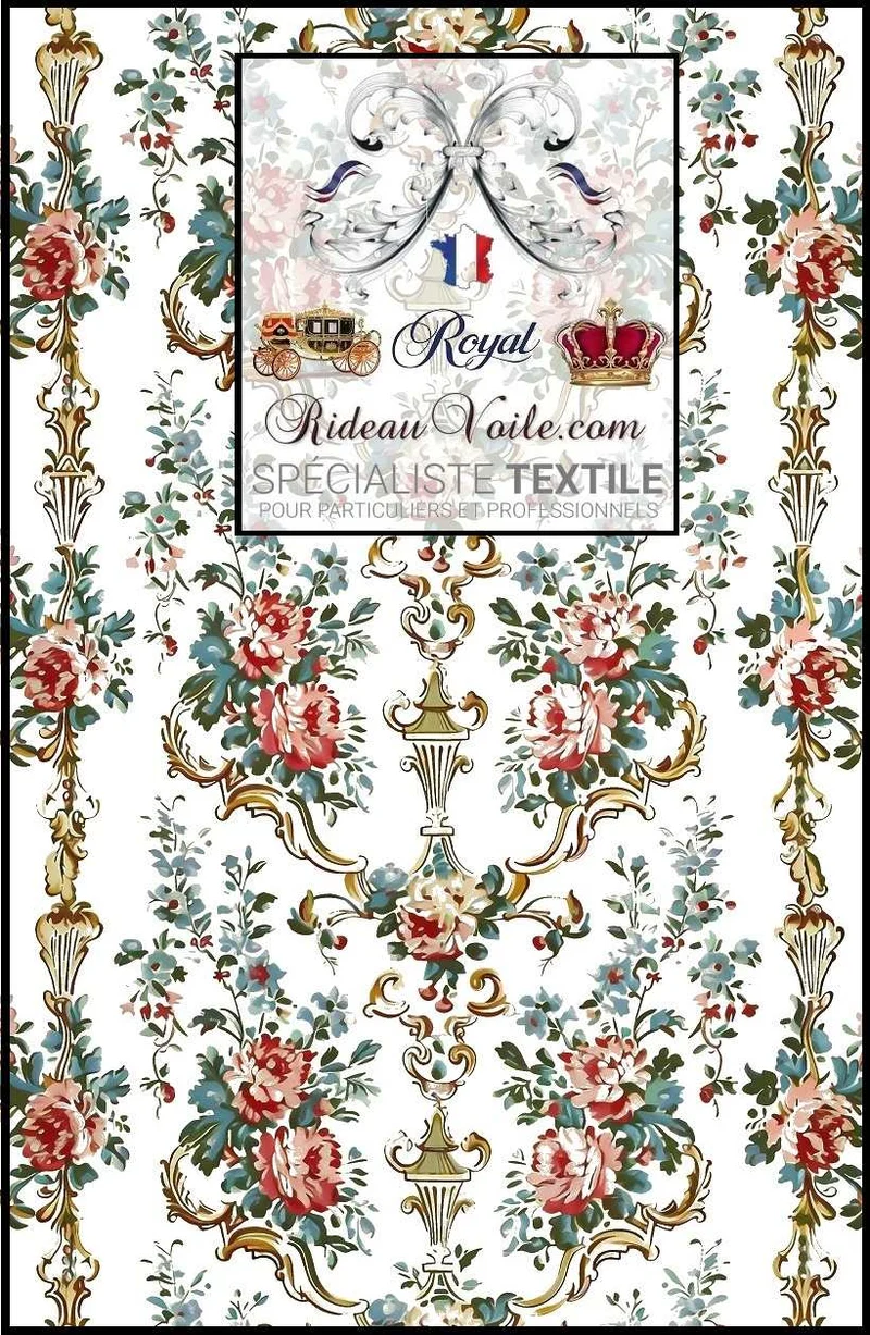 Tissu ameublement intérieur rétro florale vintage Baroque Rococo papier peint