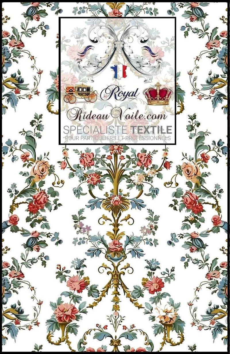 Toile de Jouy tissu ameublement intérieur florale Baroque Rococo & papier peint
