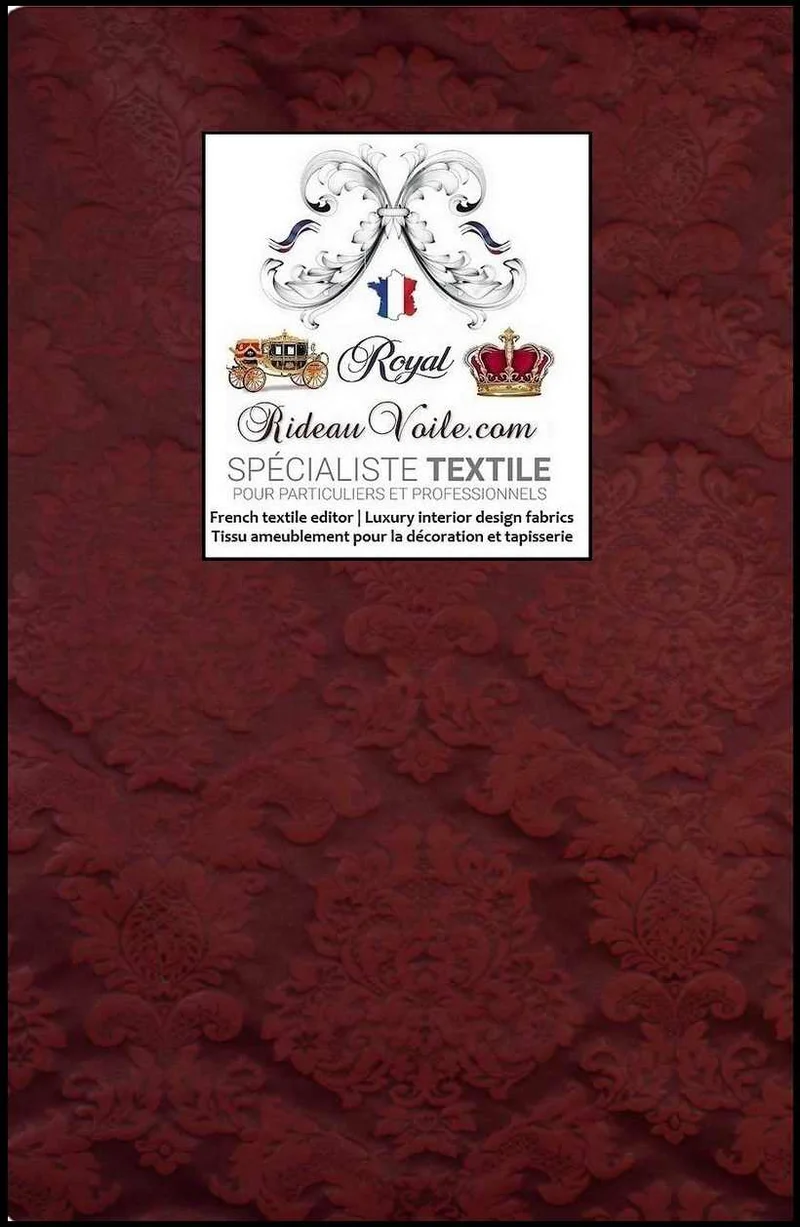 Tissu ameublement intérieur mètre Jacquard Baroque rideau Tapisserie Damasco rouge