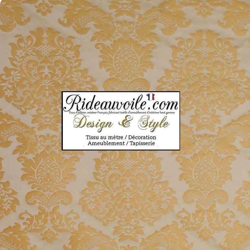 Tissu ameublement 🔥 intérieur mètre Jacquard Baroque Damask ignifuge Tapisserie Damasco