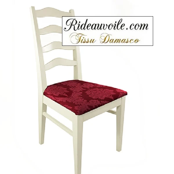 Tissu Damassé ameublement au mètre jacquard Damasco Baroque rideau rouge vin