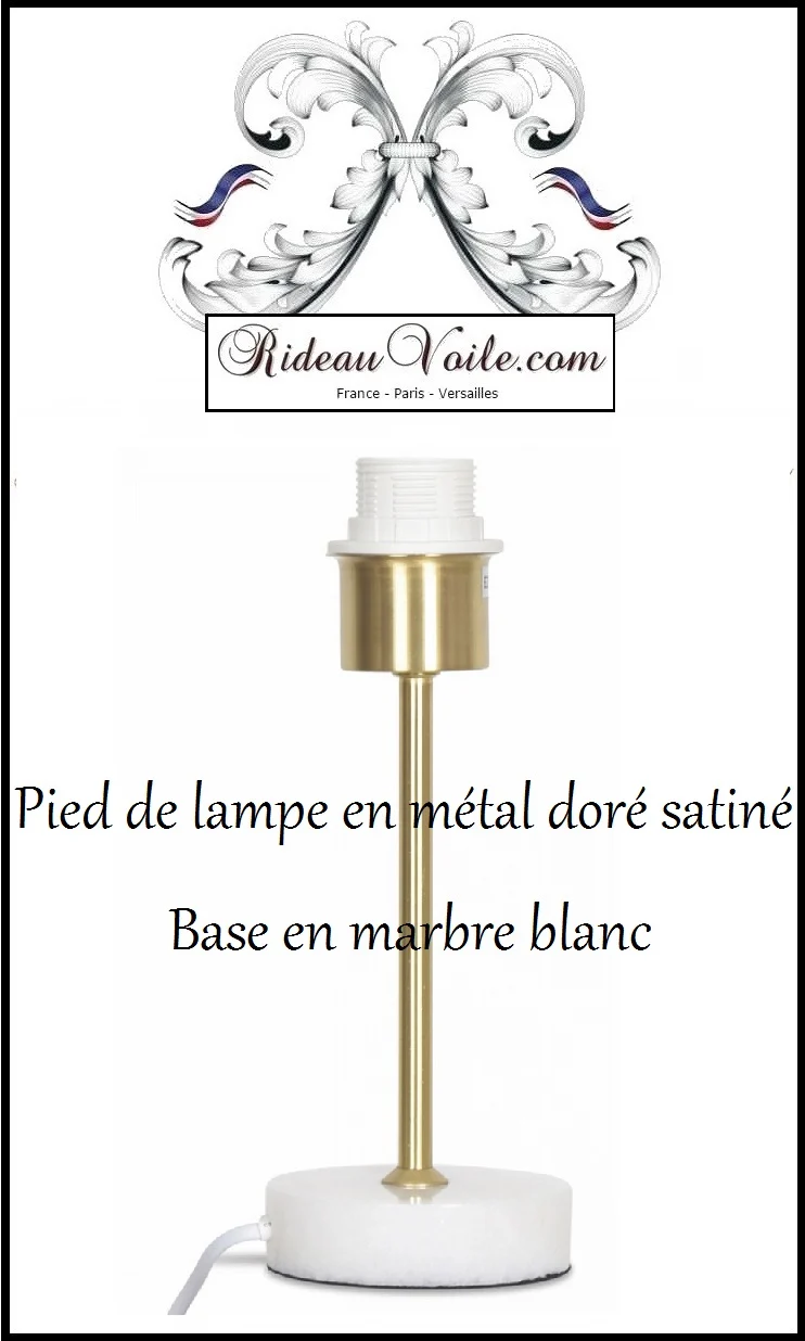 Accessoires Pied de lampe marbre et Or luminaire lampadaire abat-jour à poser