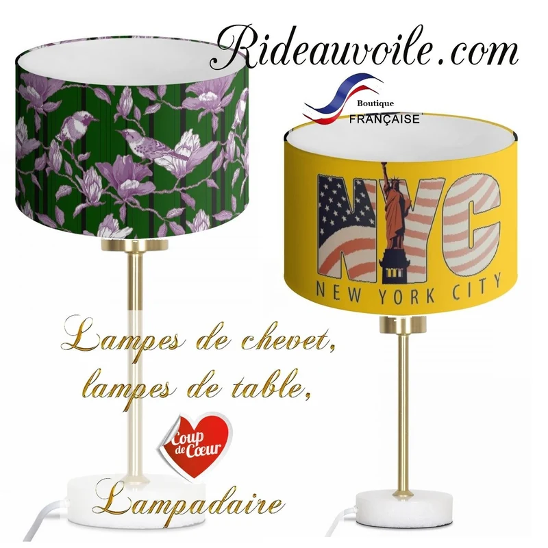 Accessoires Pied de lampe marbre et Or luminaire lampadaire abat-jour à poser