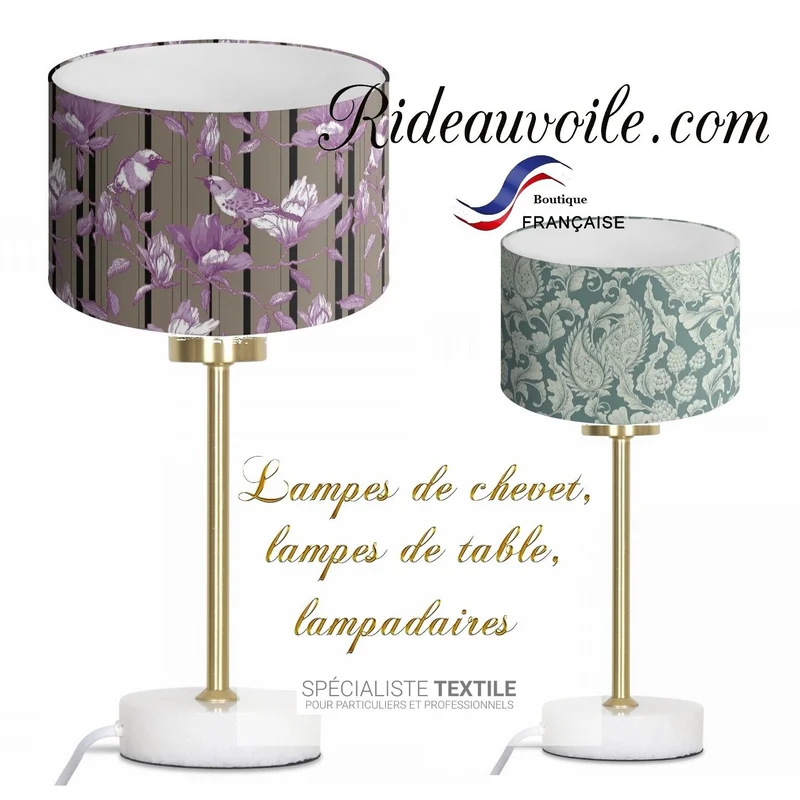 Accessoires Pied de lampe marbre et Or luminaire lampadaire abat-jour à poser