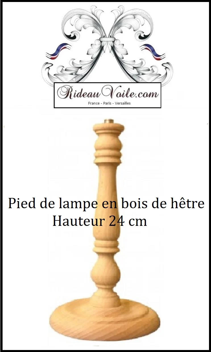 Pied de lampe en bois de hêtre accessoire luminaire déco lumière abat-jour à poser