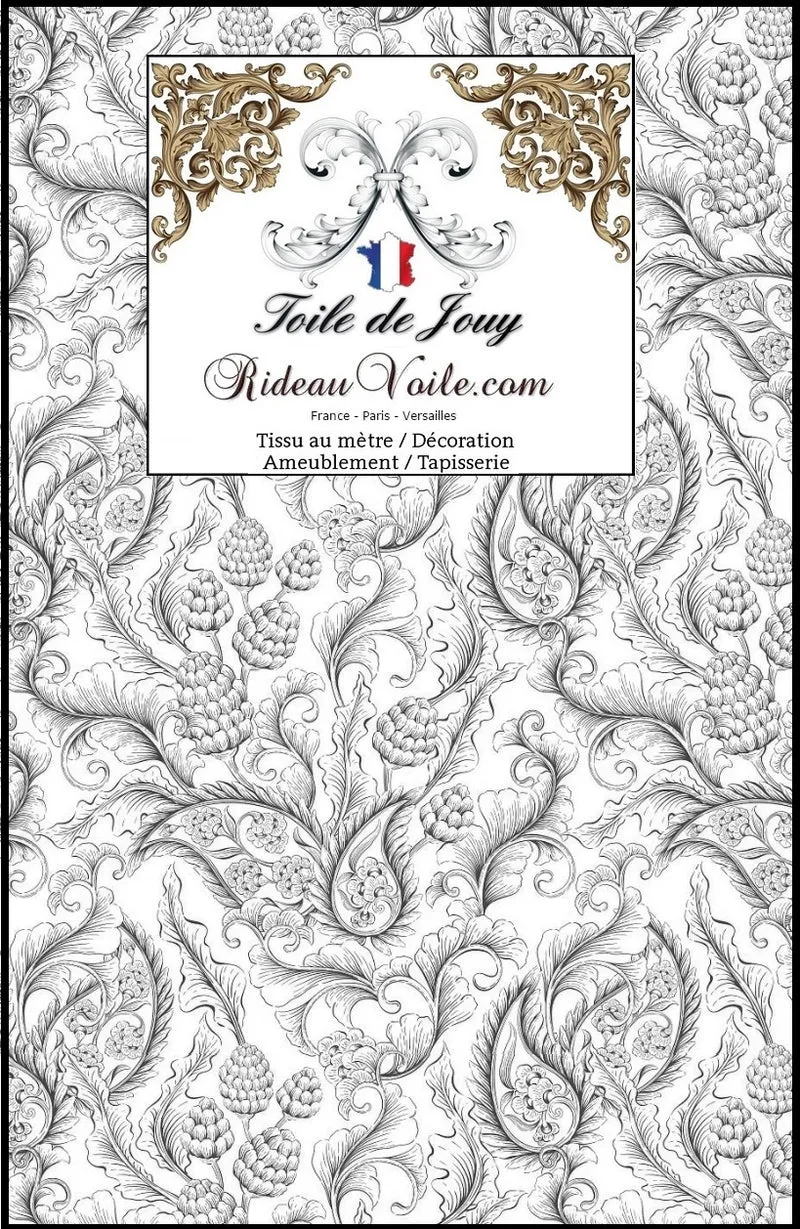 Rideauvoile | Paris tissu français éditeur Toile de Jouy d'ameublement mètre