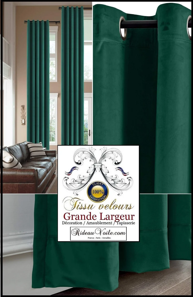 Tissu Velours vert mètre équipement ameublement d'intérieur rideau sur mesure