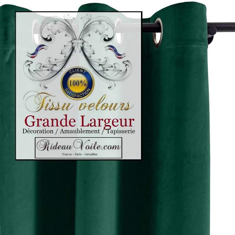 Tissu Velours vert mètre équipement ameublement d'intérieur rideau sur mesure