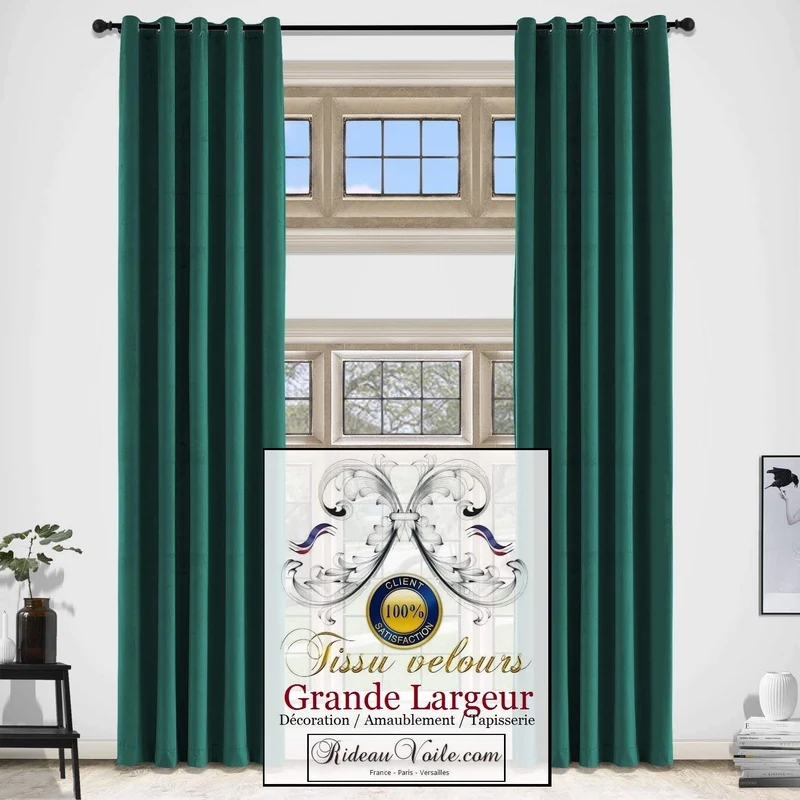 Tissu Velours vert mètre équipement ameublement d'intérieur rideau sur mesure