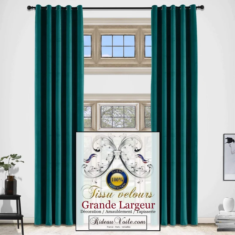 Velours vert mètre ameublement équipement hôtellerie rideau sur mesure