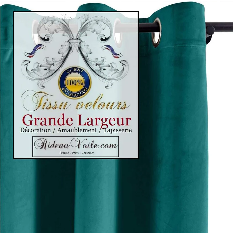 Velours vert mètre ameublement équipement hôtellerie rideau sur mesure