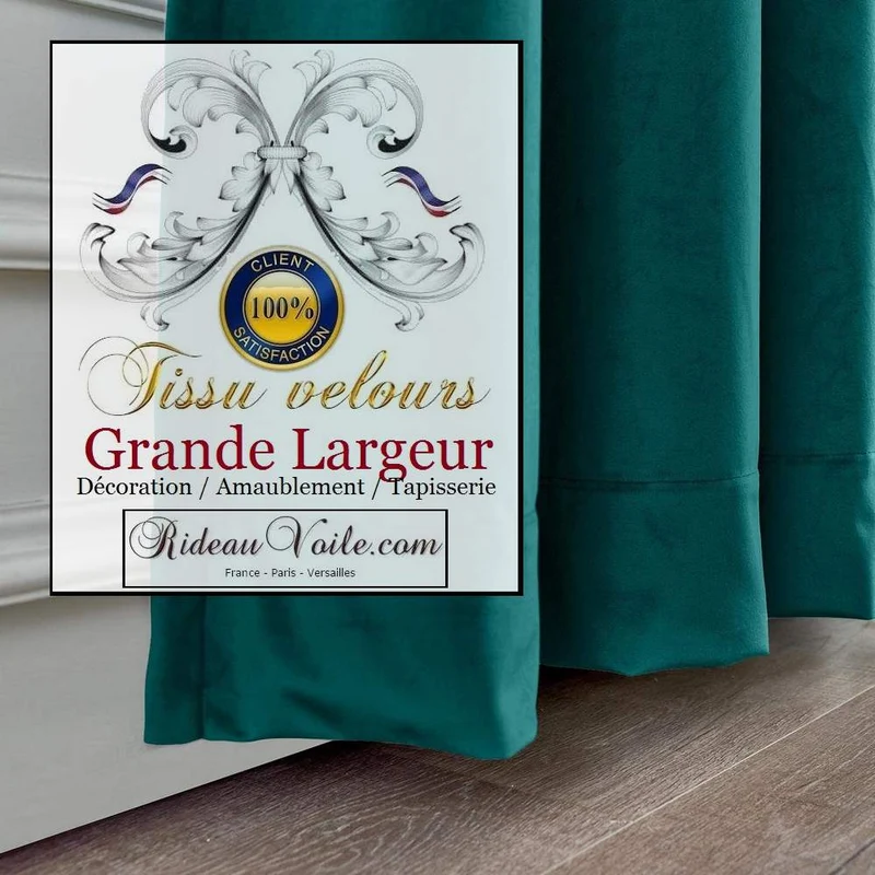 Velours vert mètre ameublement équipement hôtellerie rideau sur mesure