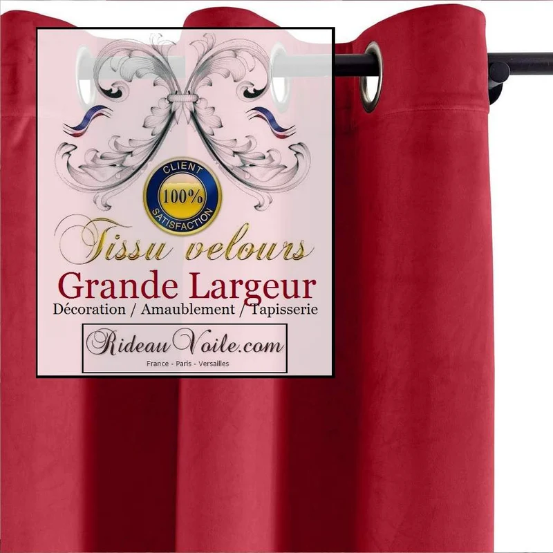 Velours rouge grande largeur mètre ameublement intérieur rideau sur mesure