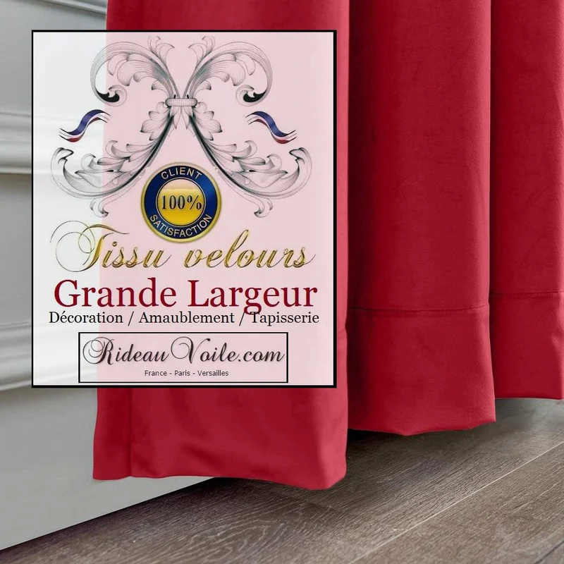 Velours rouge grande largeur mètre ameublement intérieur rideau sur mesure