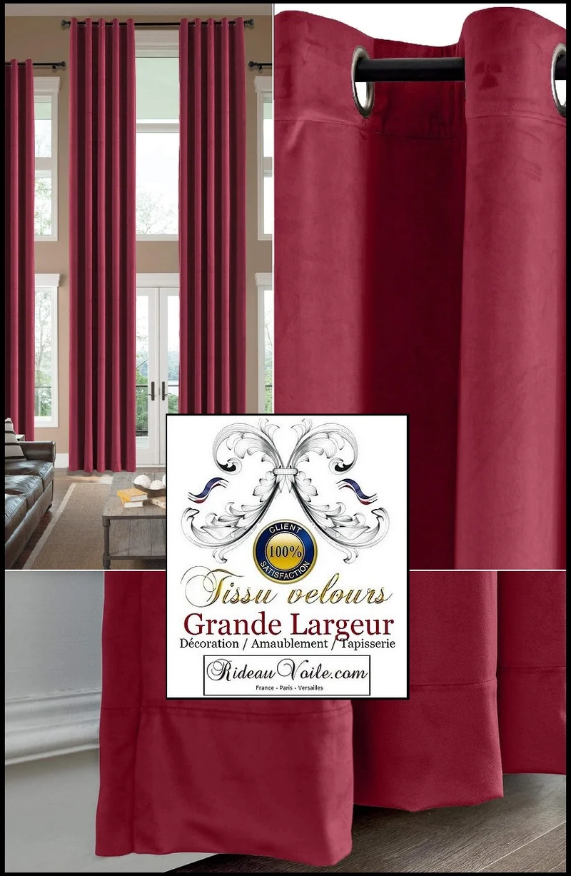 Velours grande largeur mètre ameublement déco d'intérieur rideau sur mesure