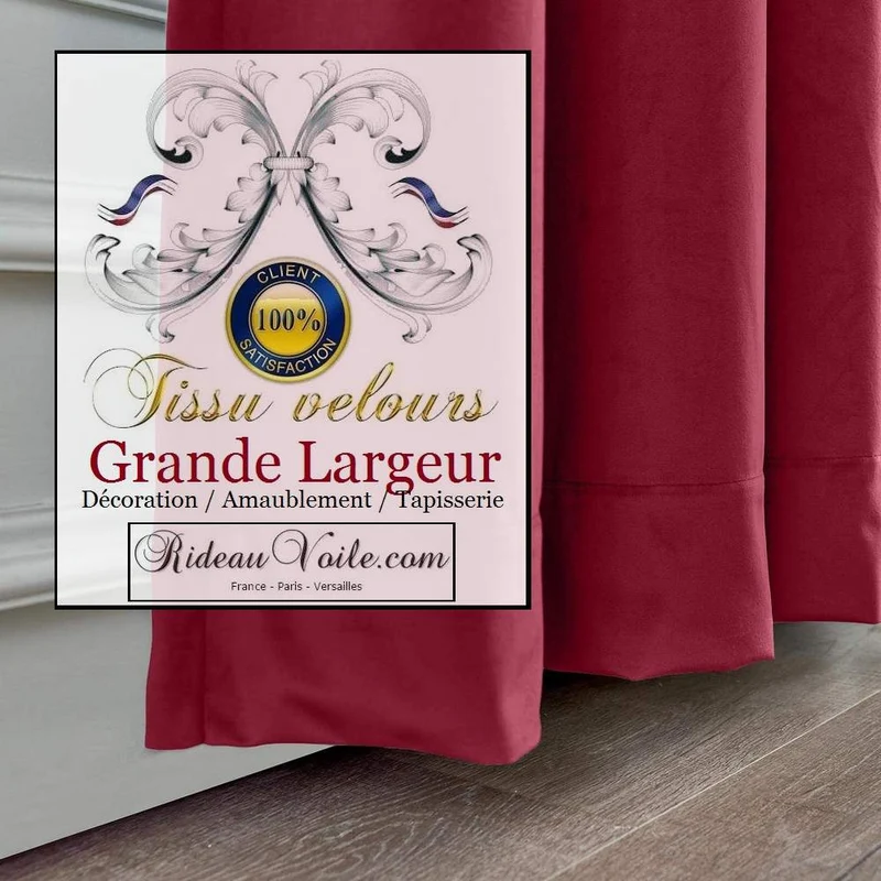 Velours grande largeur mètre ameublement déco d'intérieur rideau sur mesure