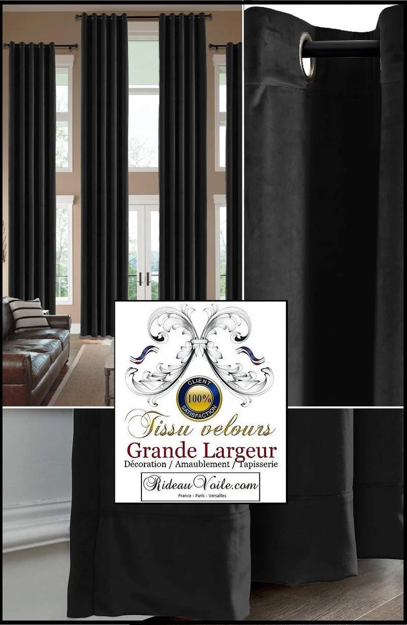 Velours grande largeur mètre ameublement décoratrice d'intérieur rideau sur mesure