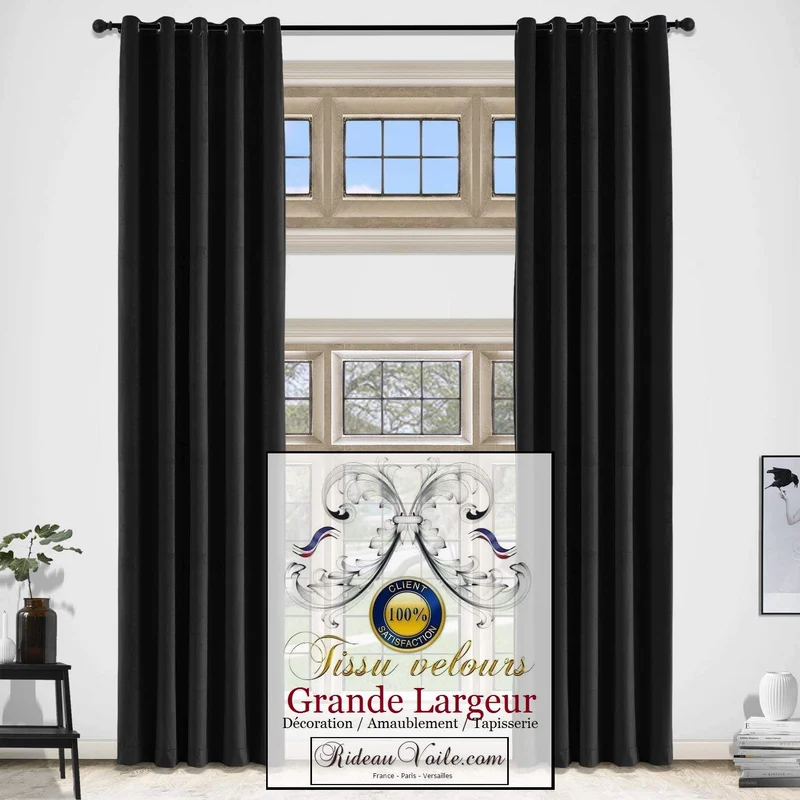 Velours grande largeur mètre ameublement décoratrice d'intérieur rideau sur mesure