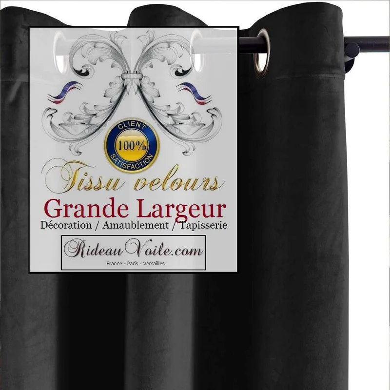 Velours grande largeur mètre ameublement décoratrice d'intérieur rideau sur mesure