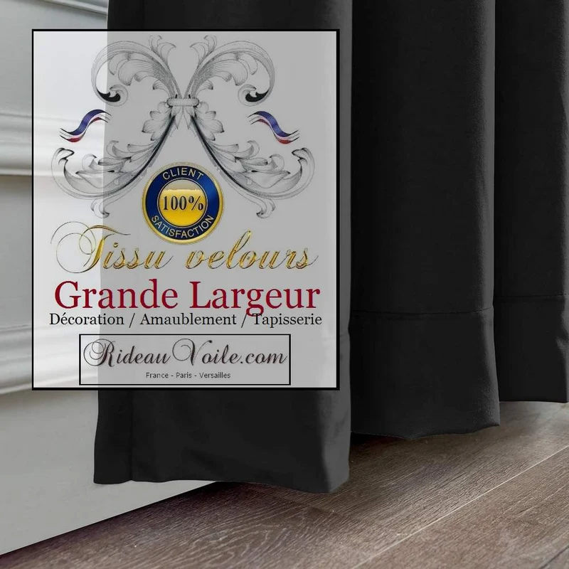 Velours grande largeur mètre ameublement décoratrice d'intérieur rideau sur mesure