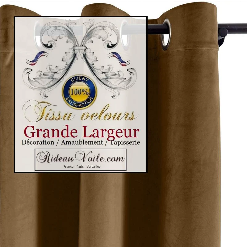 Marché tissu couturière ameublement décoratrice d'intérieur velours marron mètre