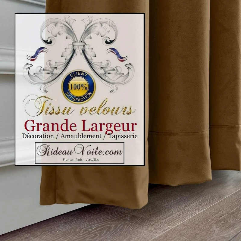 Marché tissu couturière ameublement décoratrice d'intérieur velours marron mètre