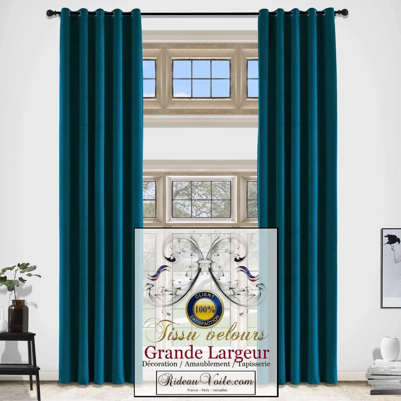 Tissus d'éditeur textile ameublement intérieur velours bleu marine haut gamme rideau