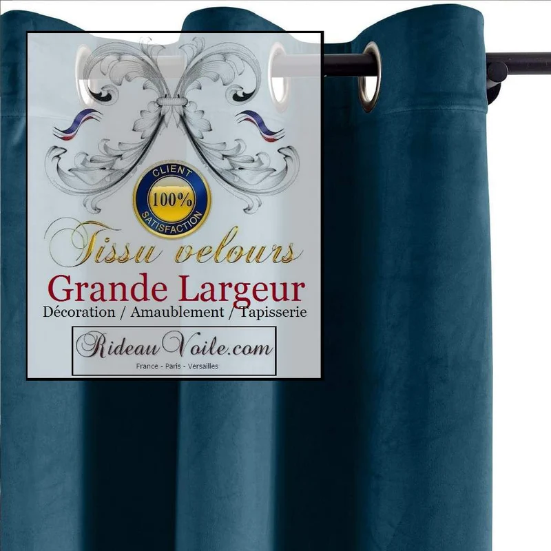 Tissus d'éditeur textile ameublement intérieur velours bleu marine haut gamme rideau