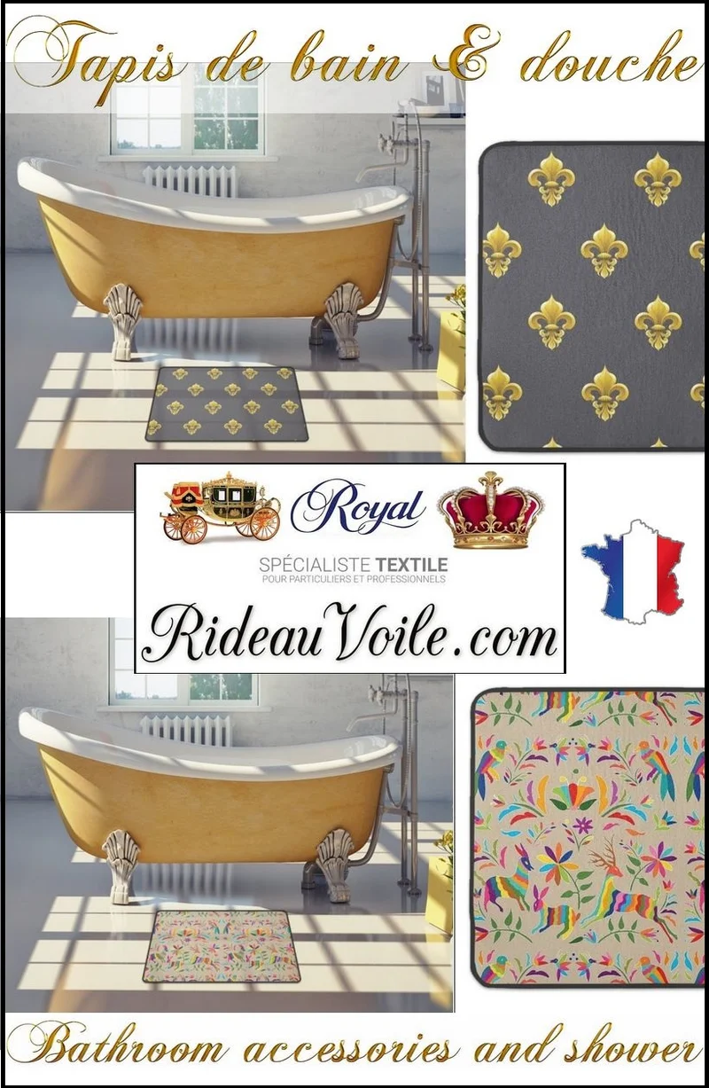 Linge de bain textile tapis de bain douche antidérapant personnalisés design original