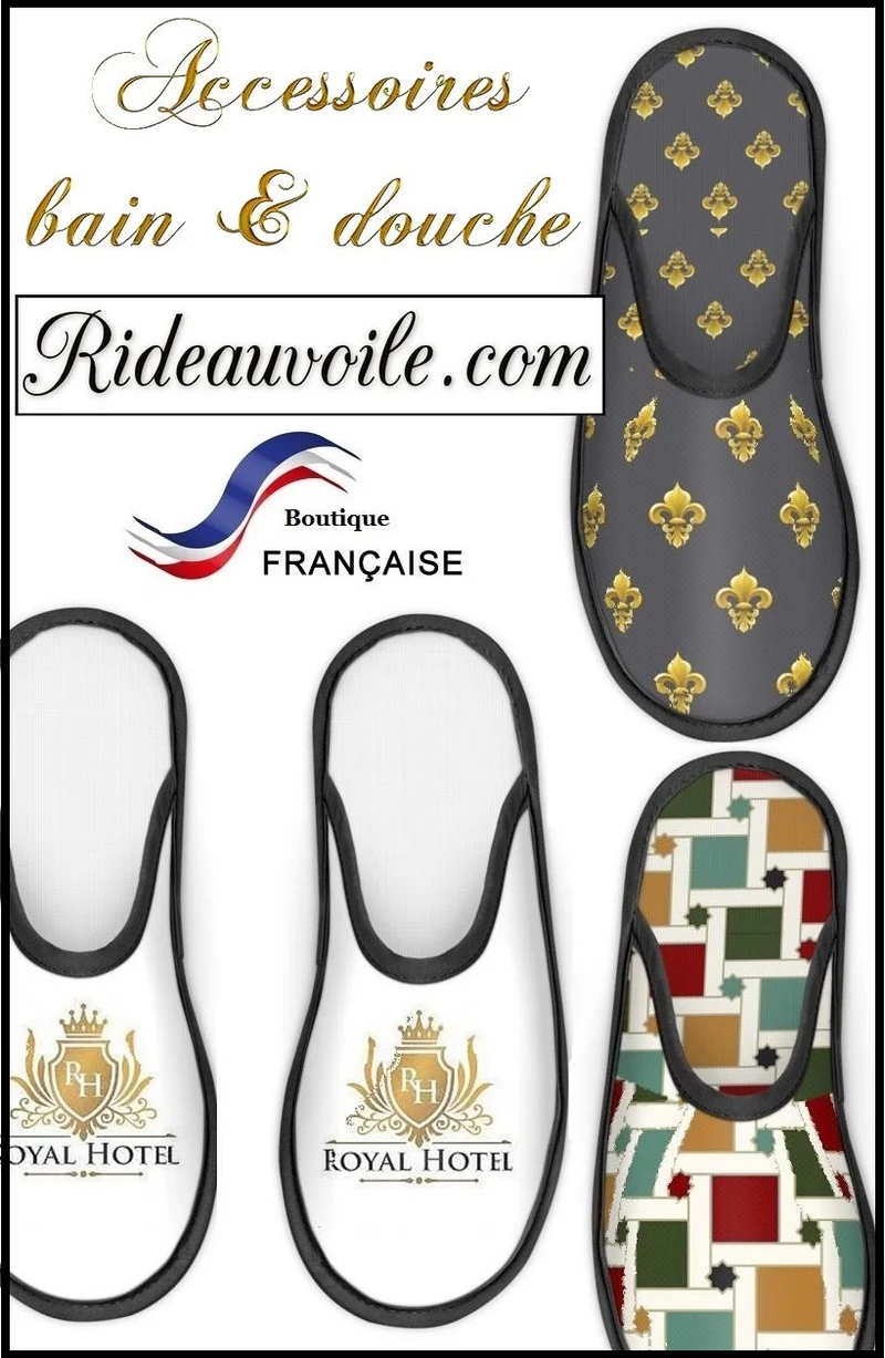 Rideauvoile Chaussons pantoufles bain douche personnalisés éditeur textile création