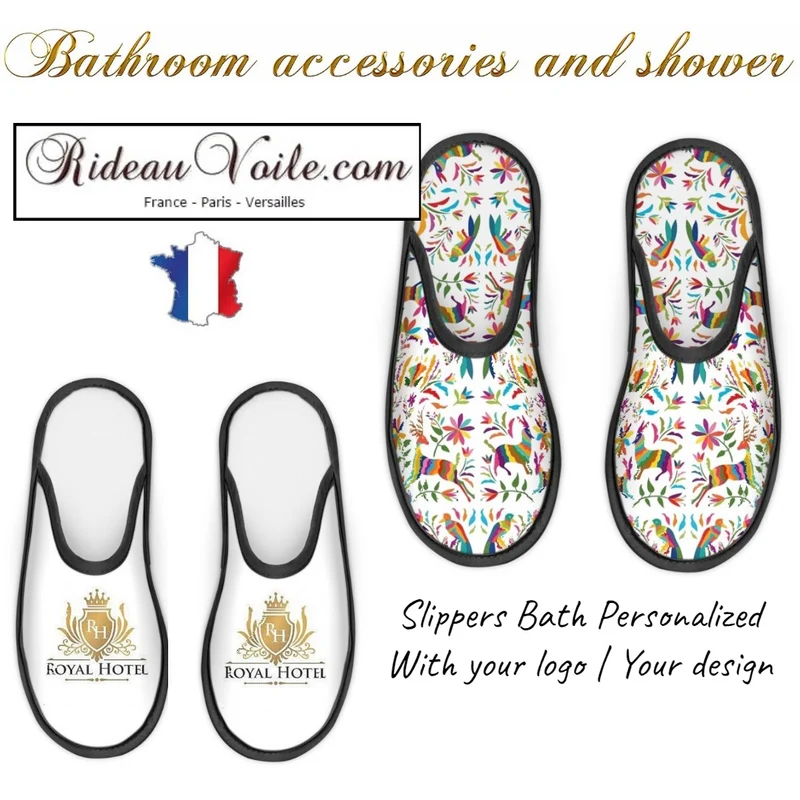 Rideauvoile Chaussons pantoufles bain douche personnalisés éditeur textile création