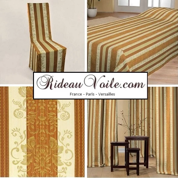 Rideauvoile Tissu jacquard ameublement Baroque rayé mètre French fabrics stripes upholsterer