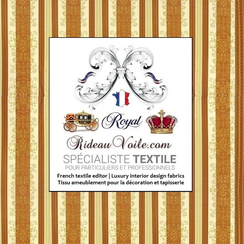 Rideauvoile Tissu jacquard ameublement Baroque rayé mètre French fabrics stripes upholsterer