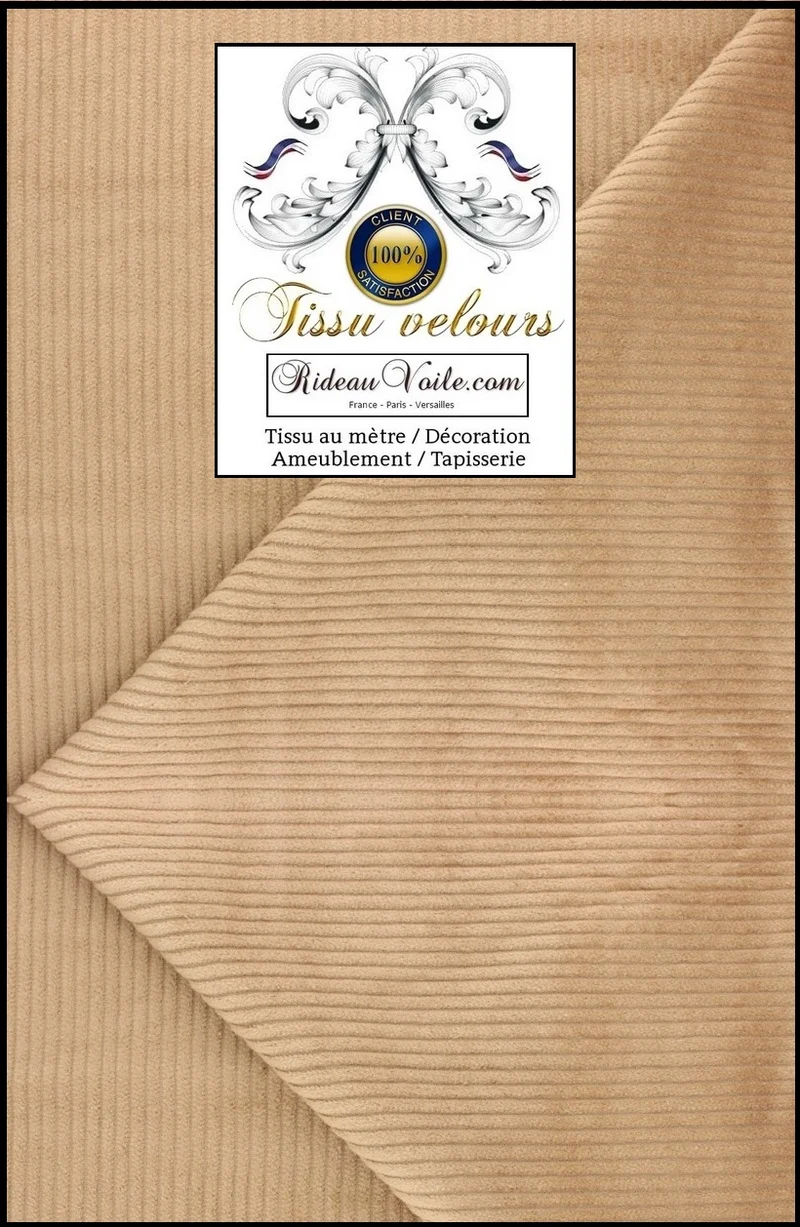 Rideaux store Velours beige côtelé mètre tissu ameublement sur mesure fenêtre