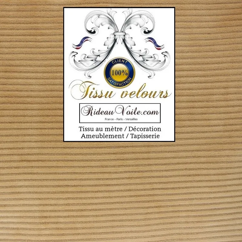 Rideauvoile marché Tissus velours côtelé jaune ocre mètre ameublement rideau