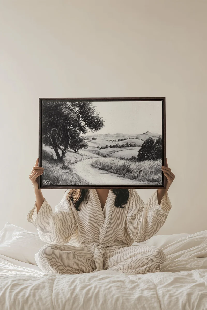 DOUCEUR DES COLLINES, Oeuvre sur toile étirée