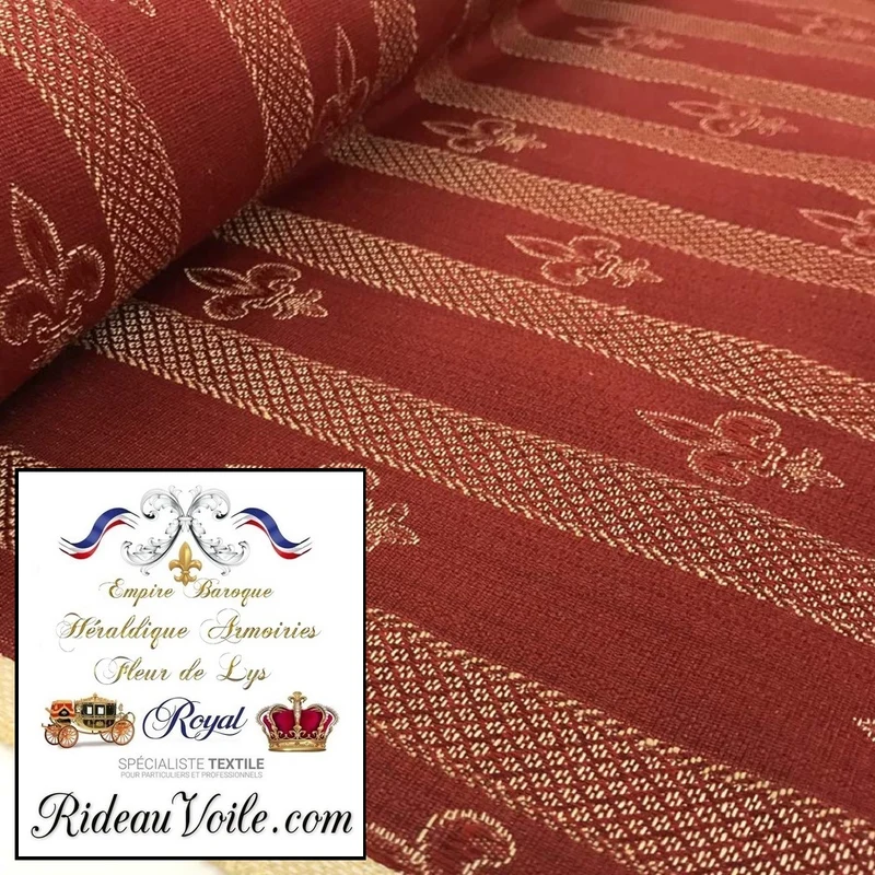Tissu Fleur de Lys French textile furnishing interior Empire Jacquard upholstery fabrics