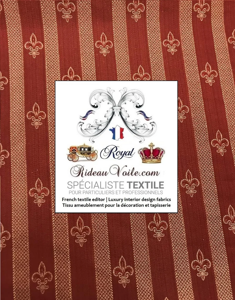 Tissu Fleur de Lys French textile furnishing interior Empire Jacquard upholstery fabrics