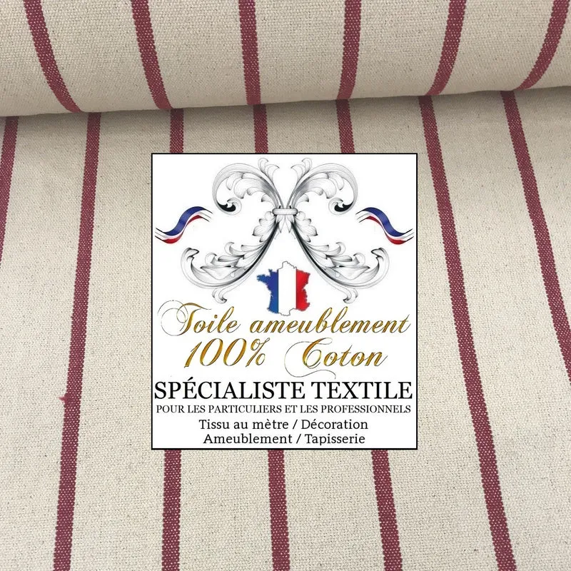 Tissu coton ligne rouge Toile matelas rayés ameublement mètre rideau store siège