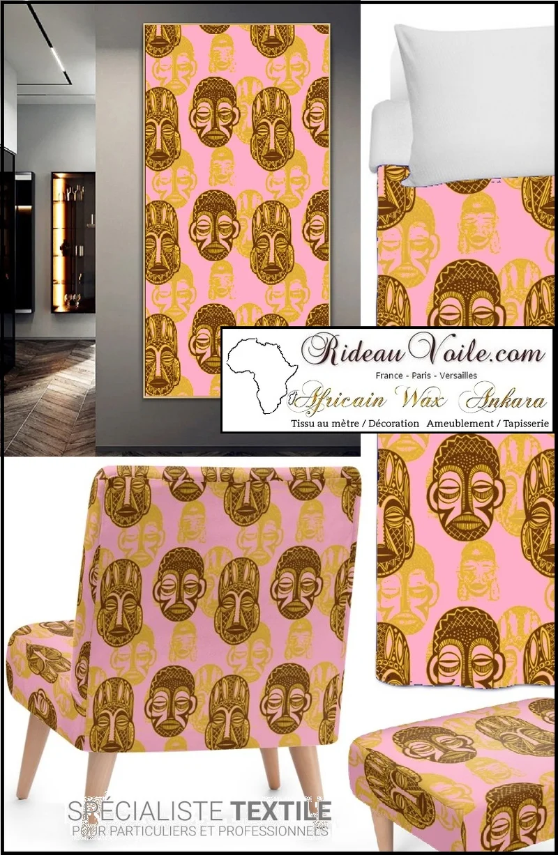 Tissu ameublement imprimé Africain au mètre rideau voilage couette tapisserie