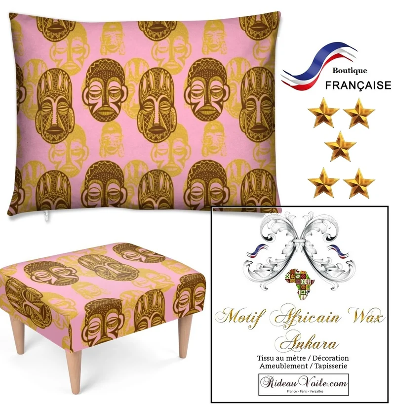 Tissu ameublement imprimé Africain au mètre rideau voilage couette tapisserie