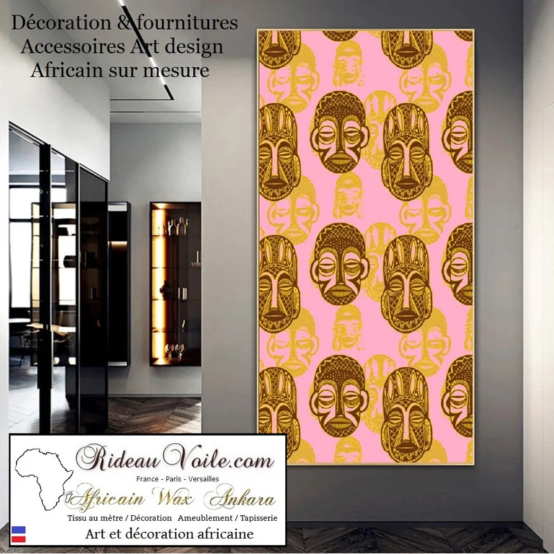 Tissu ameublement imprimé Africain au mètre rideau voilage couette tapisserie