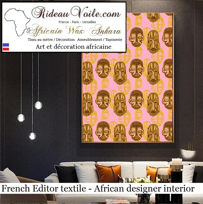 Tissu ameublement imprimé Africain au mètre rideau voilage couette tapisserie