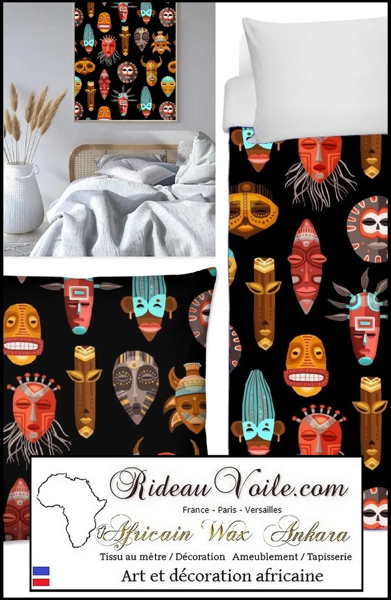 Tissu motif Africain ameublement mètre rideau African Interior Design Furniture Decor