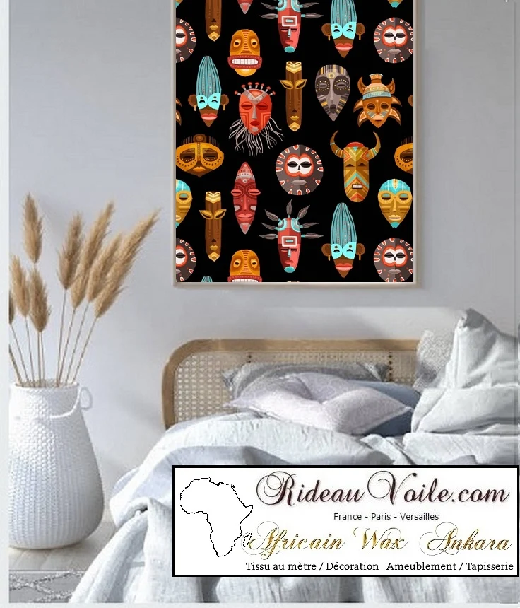Tissu motif Africain ameublement mètre rideau African Interior Design Furniture Decor