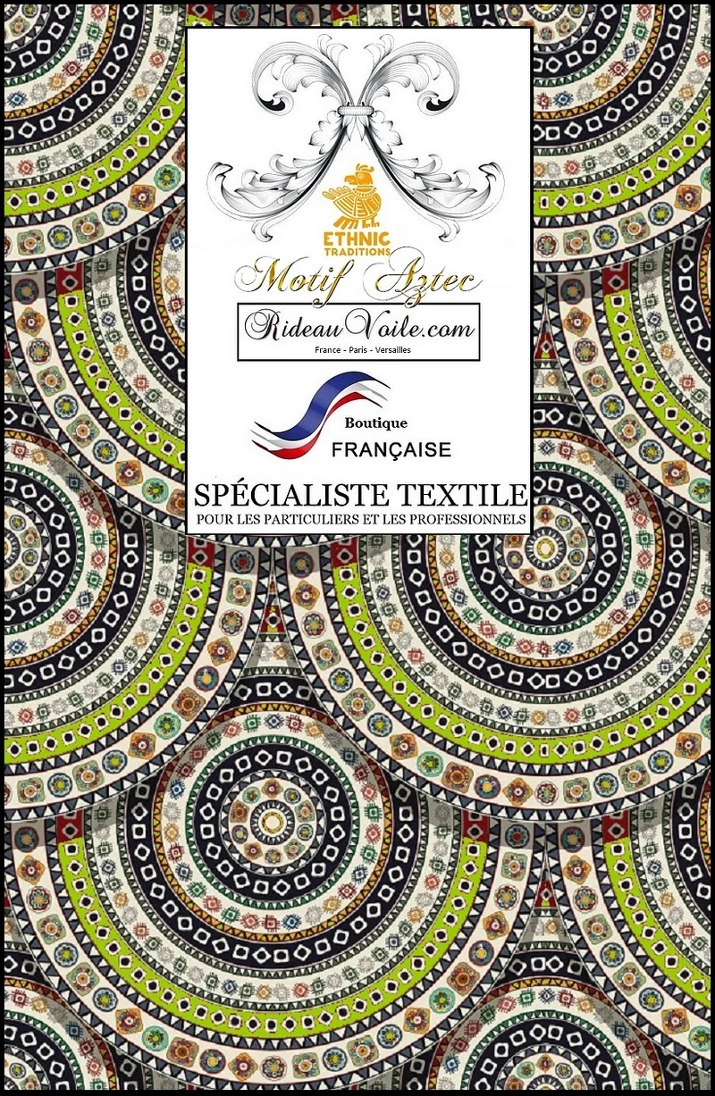Tissu ameublement ethnique Aztèque mètre rideau coussin couette voilage Mexicain