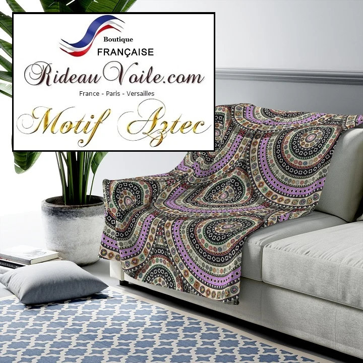 Tissu ameublement motif Kilim imprimé ethnique Aztèque mètre rideau coussin