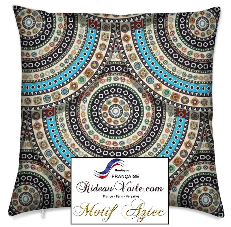Déco tissu ameublement ethnique imprimé Aztèque mètre rideau coussin couette